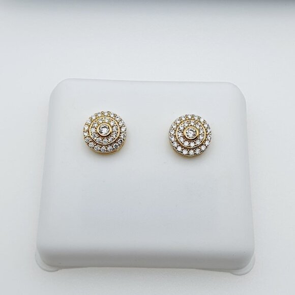 "14K Gold Plated Cubic Zircon Earrings, INUS1BR133 - Picture 5 of 9